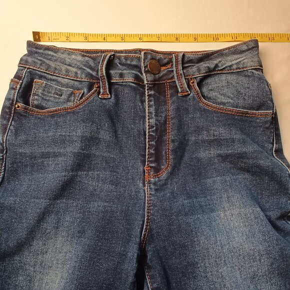 YMI Jeans Size 3 Ankle High Rise Skinny Dark Wash Cuffed Hem - Picture 6 of 10